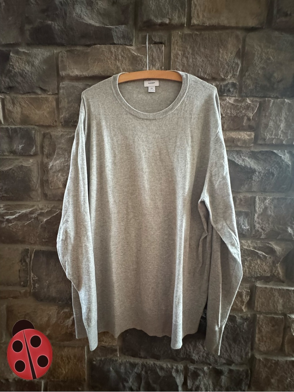 Light Gray Crewneck Men's Lightweight Sweater -XXL